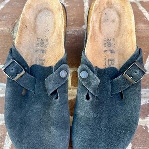 Birkenstock Black Suede Clogs